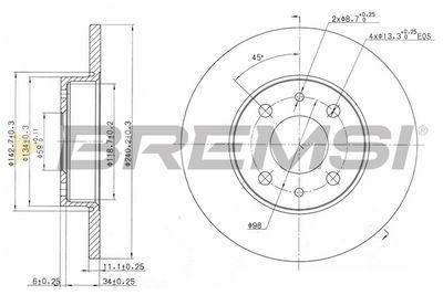 CD6240S BREMSI Тормозной диск