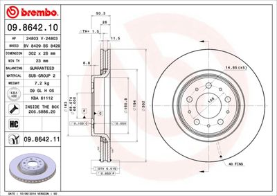 09864210 BREMBO Тормозной диск