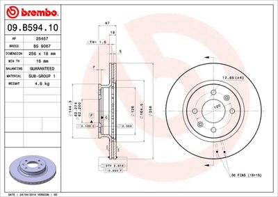 09B59410 BREMBO Тормозной диск