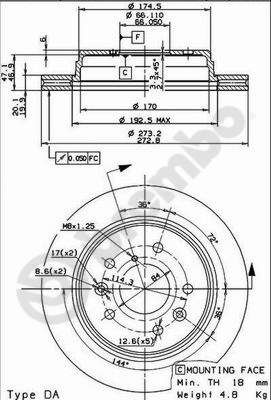 09912710 BREMBO Тормозной диск