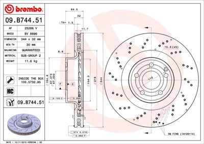 09B74451 BREMBO Тормозной диск