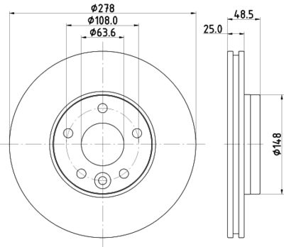 8DD355126561 HELLA PAGID Тормозной диск