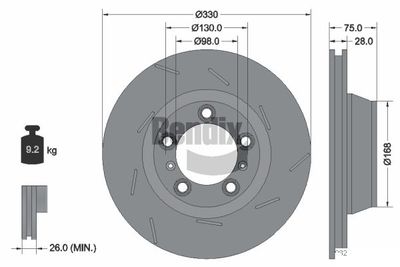 BDS2082RHC BENDIX Braking Тормозной диск