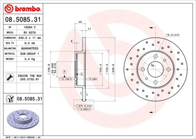 BV6076 BRECO Тормозной диск