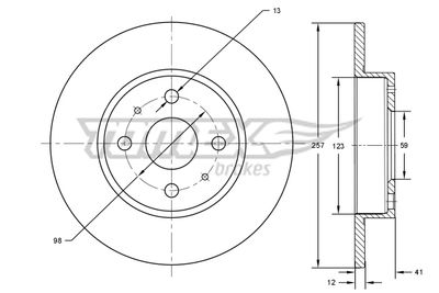 TX7122 TOMEX Brakes Тормозной диск