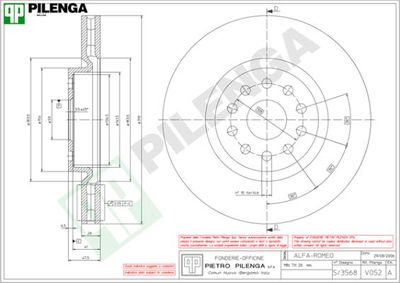 V052 PILENGA Тормозной диск