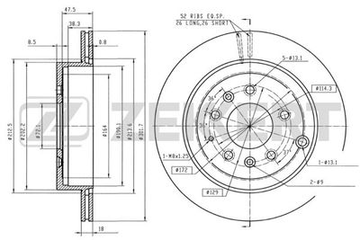 BS5437 ZEKKERT Тормозной диск