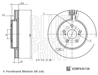 ADBP430158 BLUE PRINT Тормозной диск