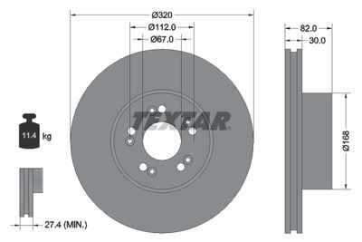 92056600 TEXTAR Тормозной диск