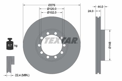 93085800 TEXTAR Тормозной диск