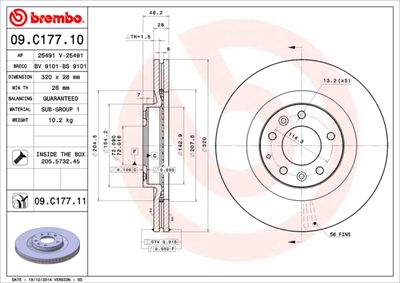 09C17711 BREMBO Тормозной диск