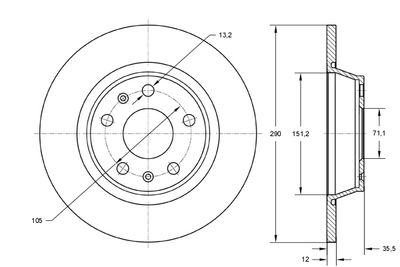 TX7233 TOMEX Brakes Тормозной диск