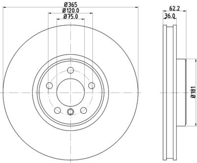 8DD355129311 HELLA PAGID Тормозной диск