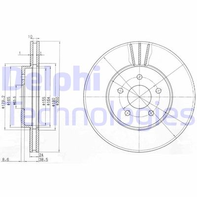 BG3537C DELPHI Тормозной диск