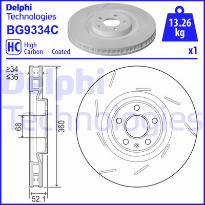 BG9334C DELPHI Тормозной диск