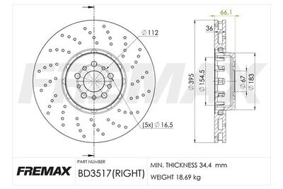 BD3517 FREMAX Тормозной диск