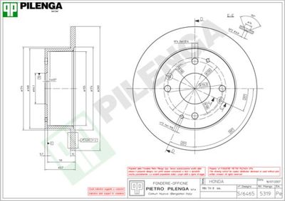 5319 PILENGA Тормозной диск