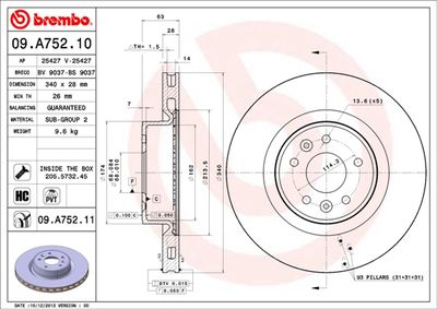 09A75210 BREMBO Тормозной диск