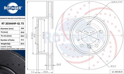 RT20344HPGLT5 ROTINGER Тормозной диск