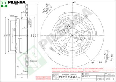 5110 PILENGA Тормозной диск