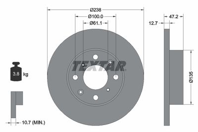 92070500 TEXTAR Тормозной диск