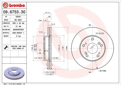 09675330 BREMBO Тормозной диск