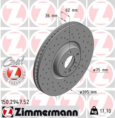 150294752 ZIMMERMANN Тормозной диск