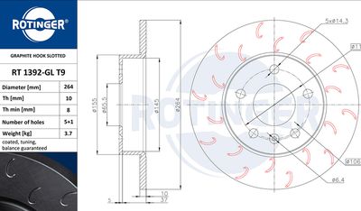 RT1392GLT9 ROTINGER Тормозной диск