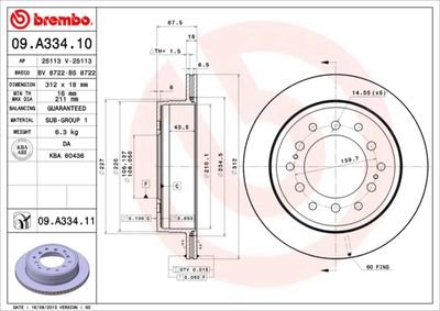 09A33410 BREMBO Тормозной диск