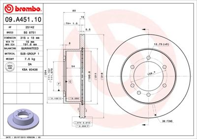 BS8751 BRECO Тормозной диск