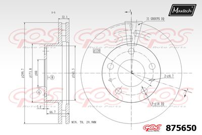 875650 MAXTECH Тормозной диск