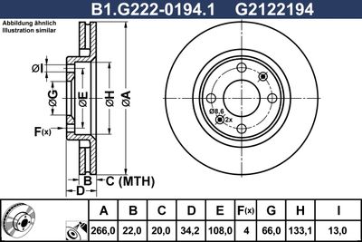 B1G22201941 GALFER Тормозной диск