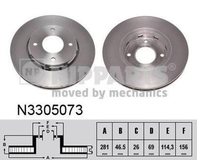 N3305073 NIPPARTS Тормозной диск