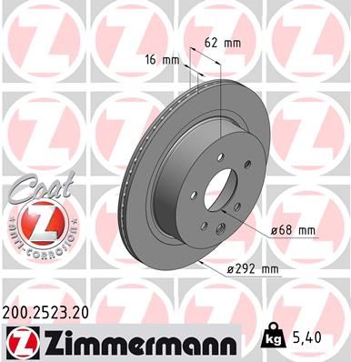 200252320 ZIMMERMANN Тормозной диск