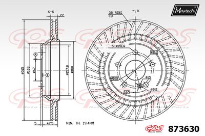 873630 MAXTECH Тормозной диск