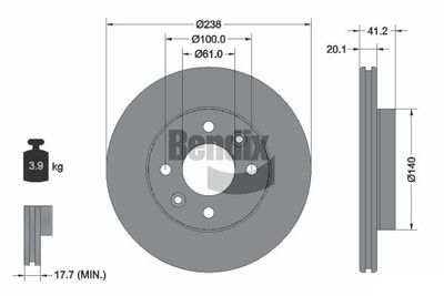 BDS1066 BENDIX Braking Тормозной диск