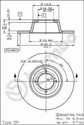 08569010 BREMBO Тормозной диск