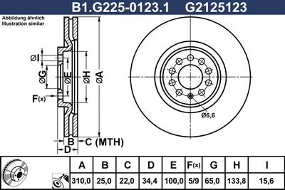 B1G22501231 GALFER Тормозной диск