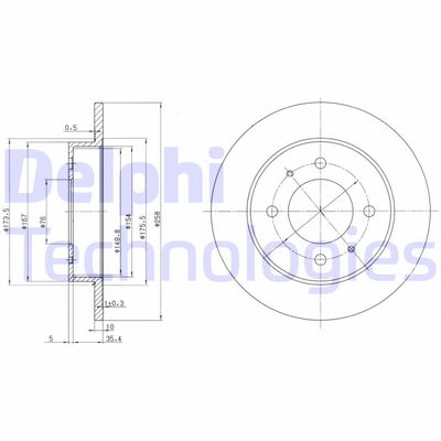 BG3070 DELPHI Тормозной диск