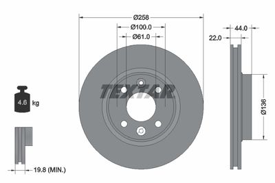 92255203 TEXTAR Тормозной диск