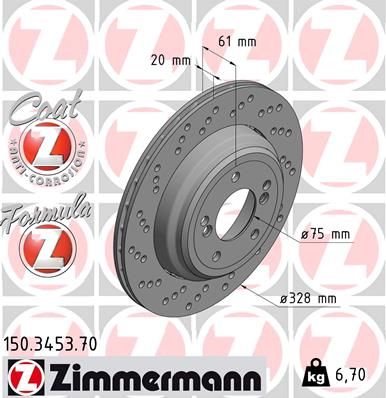 150345370 ZIMMERMANN Тормозной диск