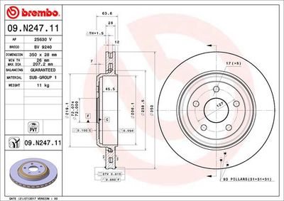 09N24711 BREMBO Тормозной диск