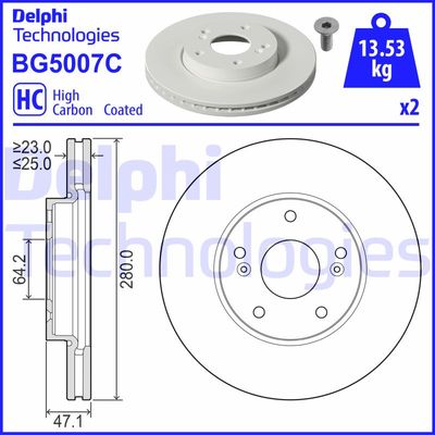 BG5007C DELPHI Тормозной диск