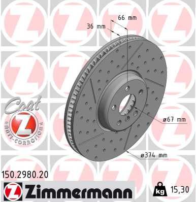 150298020 ZIMMERMANN Тормозной диск