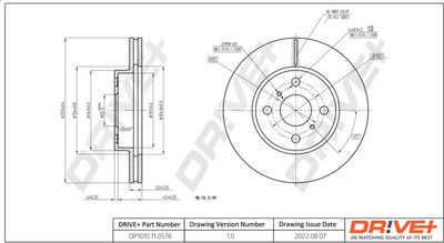 DP1010110576 Dr!ve+ Тормозной диск