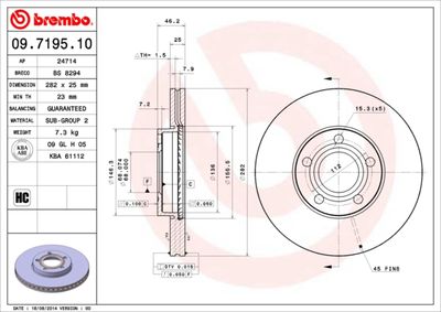 09719510 BREMBO Тормозной диск