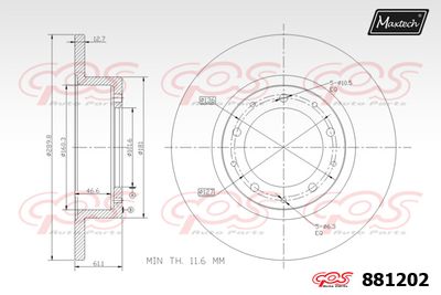 881202 MAXTECH Тормозной диск