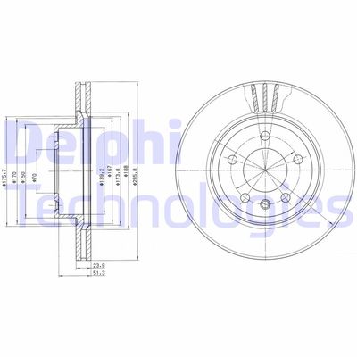 BG2908 DELPHI Тормозной диск