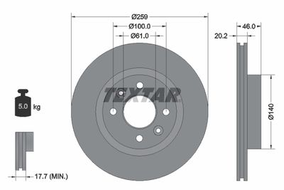 92036400 TEXTAR Тормозной диск