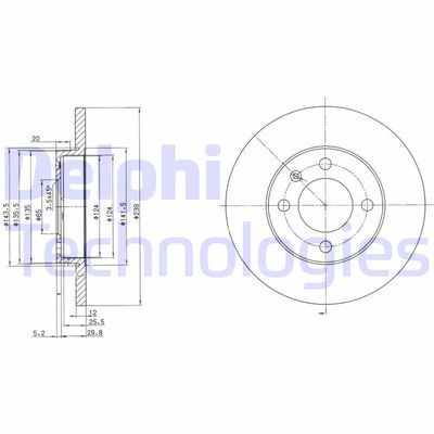 BG2116C DELPHI Тормозной диск